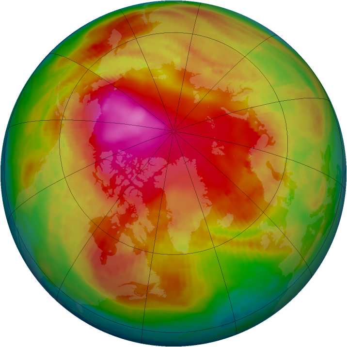 Arctic ozone map for 15 February 1987